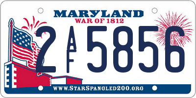 MD license plate 2AF5856