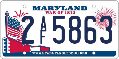 MD license plate 2AF5863