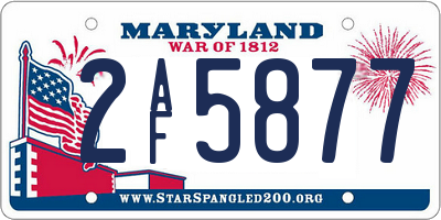 MD license plate 2AF5877