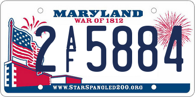 MD license plate 2AF5884