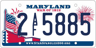 MD license plate 2AF5885