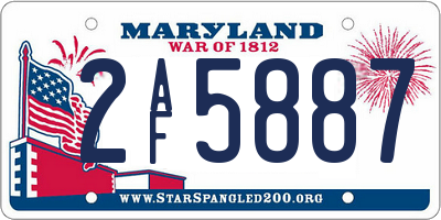 MD license plate 2AF5887