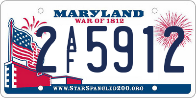 MD license plate 2AF5912