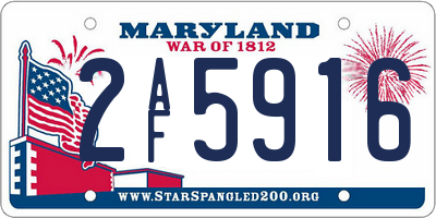 MD license plate 2AF5916