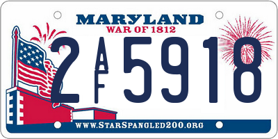 MD license plate 2AF5918