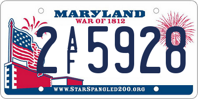 MD license plate 2AF5928