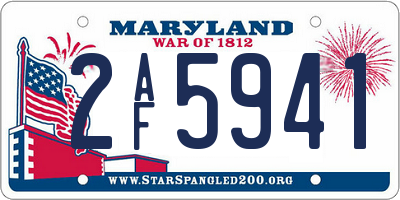 MD license plate 2AF5941