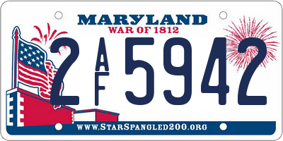MD license plate 2AF5942