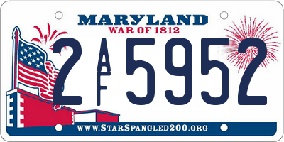 MD license plate 2AF5952
