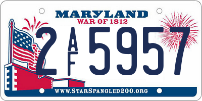 MD license plate 2AF5957