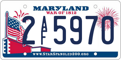 MD license plate 2AF5970