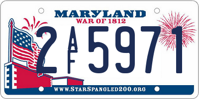 MD license plate 2AF5971
