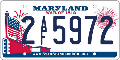 MD license plate 2AF5972