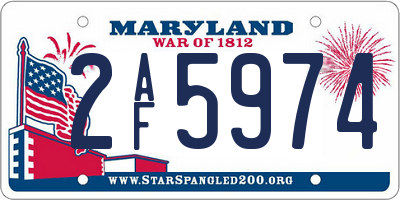 MD license plate 2AF5974