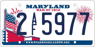 MD license plate 2AF5977