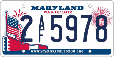 MD license plate 2AF5978