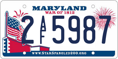 MD license plate 2AF5987