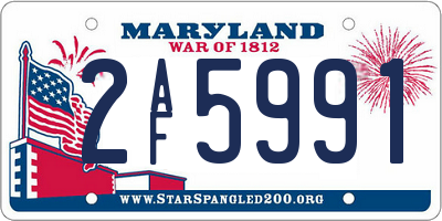 MD license plate 2AF5991