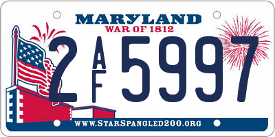 MD license plate 2AF5997