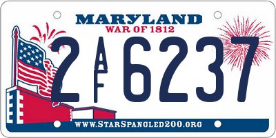 MD license plate 2AF6237