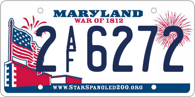 MD license plate 2AF6272