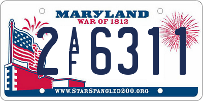MD license plate 2AF6311