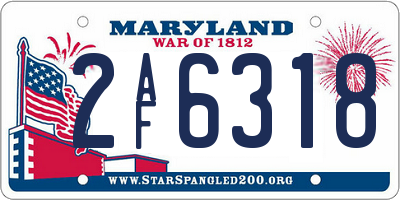 MD license plate 2AF6318