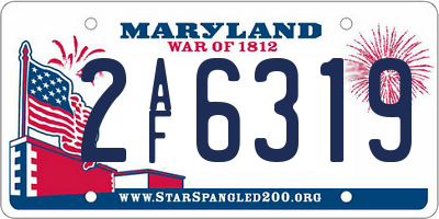 MD license plate 2AF6319