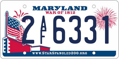 MD license plate 2AF6331