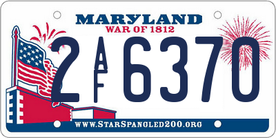 MD license plate 2AF6370