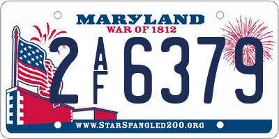 MD license plate 2AF6379
