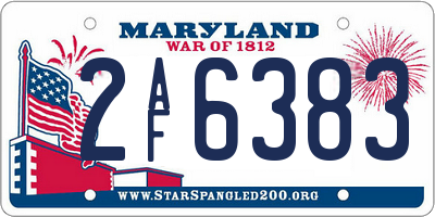 MD license plate 2AF6383