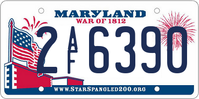 MD license plate 2AF6390