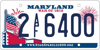 MD license plate 2AF6400