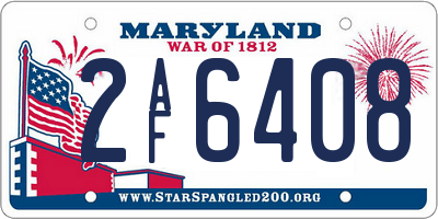 MD license plate 2AF6408