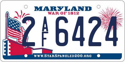 MD license plate 2AF6424