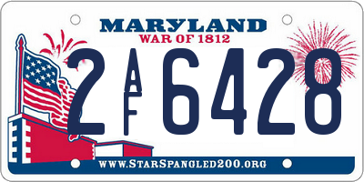 MD license plate 2AF6428