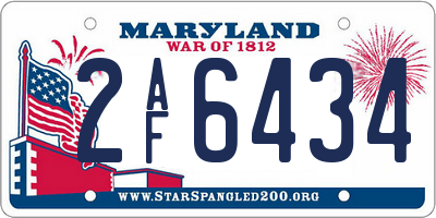 MD license plate 2AF6434