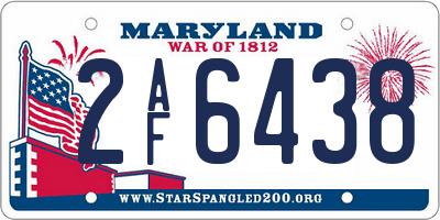 MD license plate 2AF6438