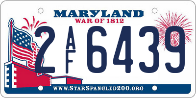 MD license plate 2AF6439