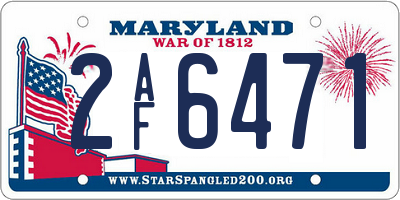 MD license plate 2AF6471