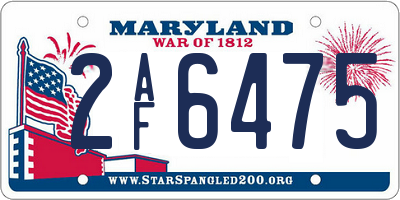 MD license plate 2AF6475