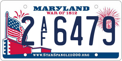 MD license plate 2AF6479