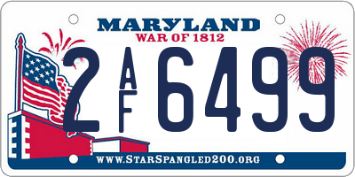 MD license plate 2AF6499