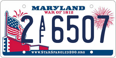 MD license plate 2AF6507