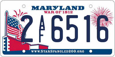 MD license plate 2AF6516