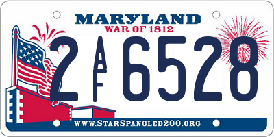 MD license plate 2AF6528
