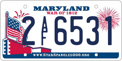 MD license plate 2AF6531