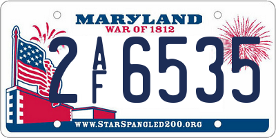 MD license plate 2AF6535