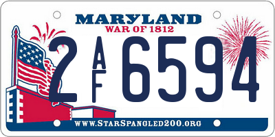 MD license plate 2AF6594